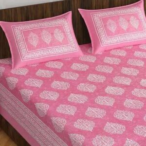 Rajasthani Traditionally Printed Cotton Doublebed Bedsheet With Pack of 2 Pillow Covers