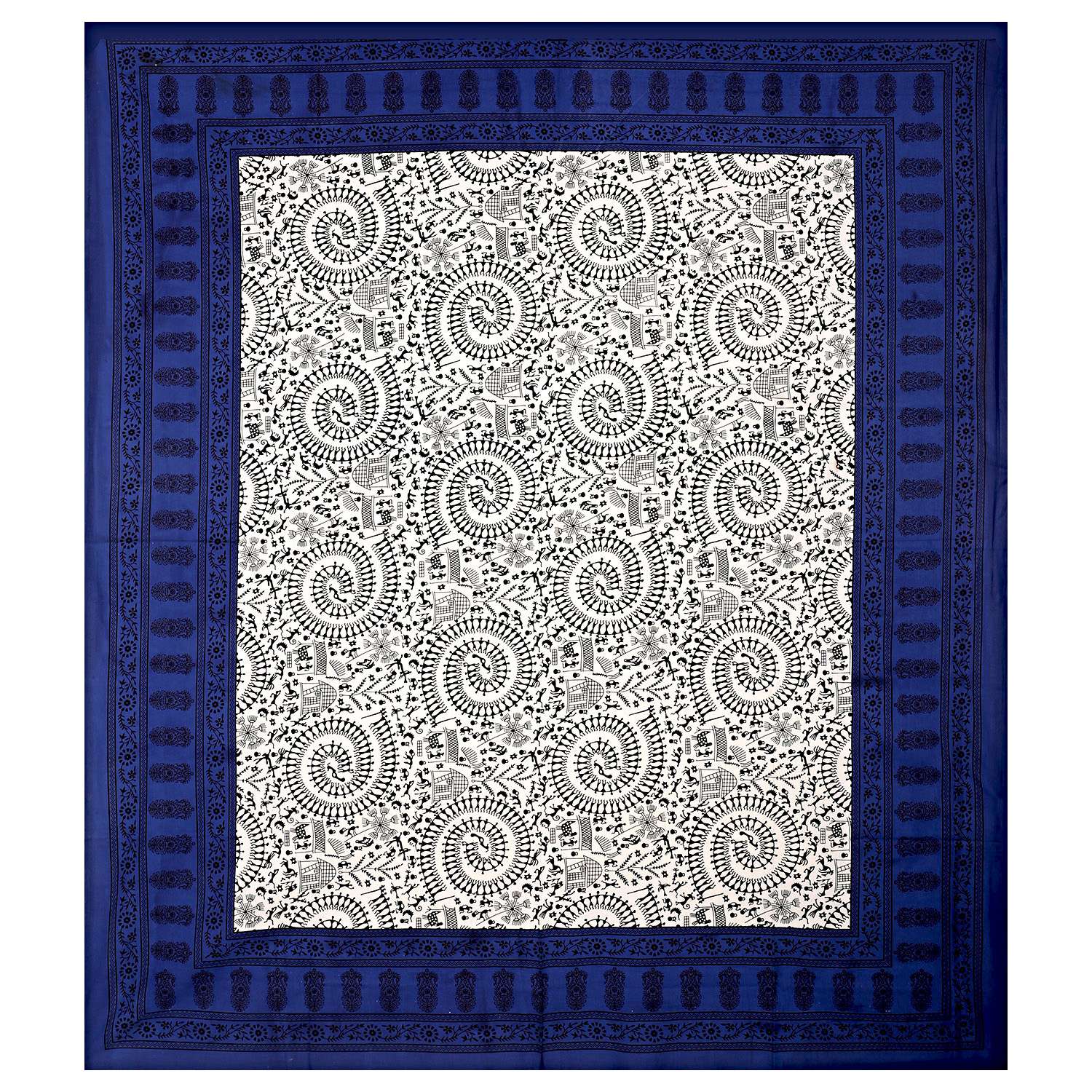 Rajasthani Traditionally Printed Cotton Doublebed Bedsheet With Pack of 2 Pillow Covers - Image 2